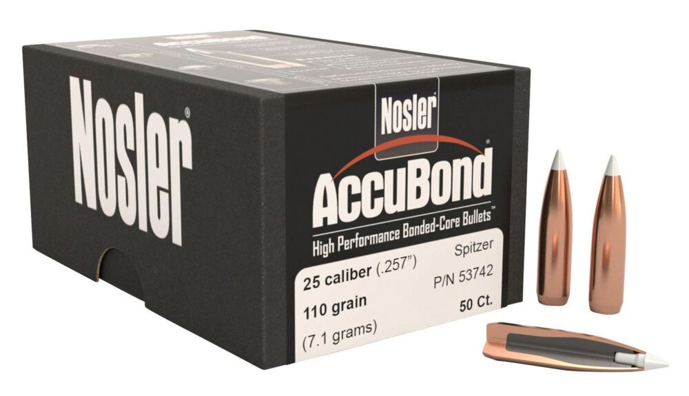 Nosler 53742 AccuBond  25 Cal .257 110 gr Spitzer Point Boat Tail