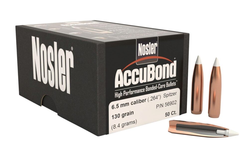 Nosler 56902 AccuBond  6.5 Creedmoor .264 130 gr Spitzer Point/ 5