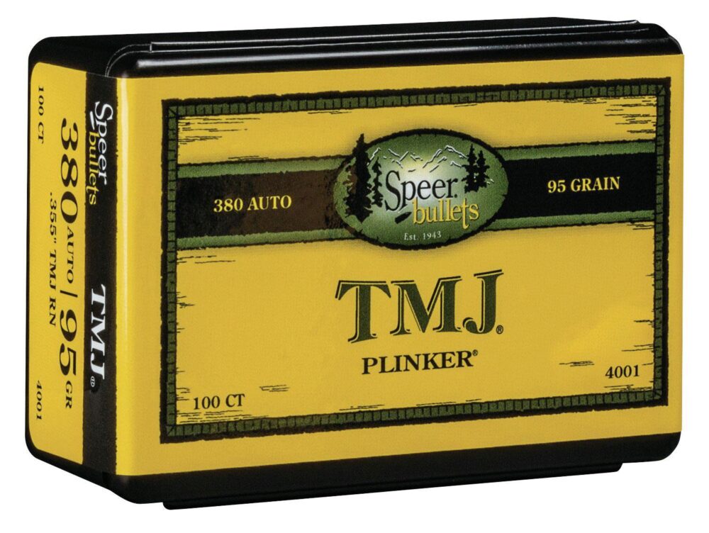 Speer 4001 TMJ  380 ACP .355 95 gr Total Metal Jacket 100 Per Box