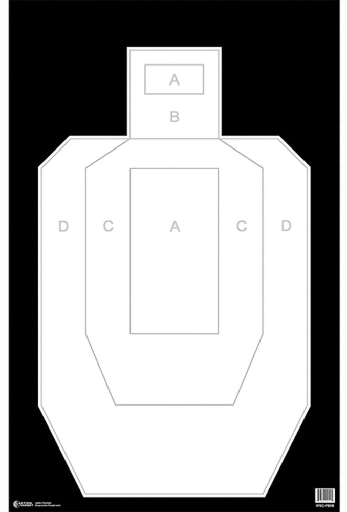 Action Target IPSCPBKB100 High Visibility IPSC/USPSA Silhouette H