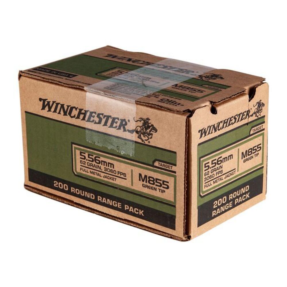 Winchester Ammo WM855200 USA M855 Green Tip 5.56x45mm NATO 62 gr
