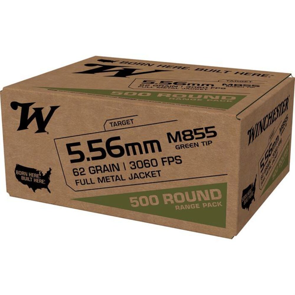 Winchester Ammo WM855500 USA M855 Green Tip 5.56x45mm NATO 62 gr