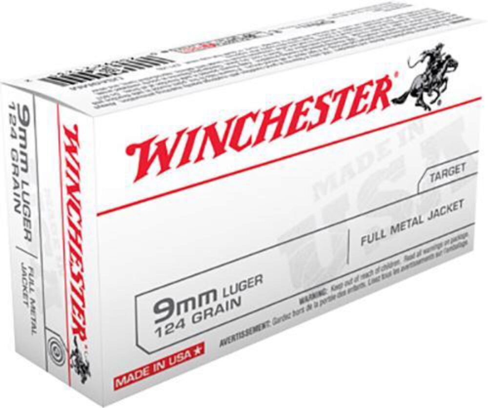 Winchester Ammo USA9MM USA  9mm Luger 124 gr Full Metal Jacket 50