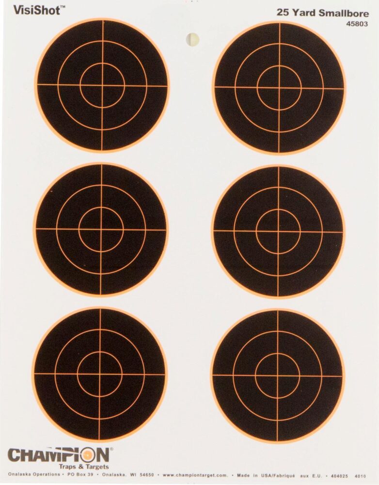 Champion Targets 45803 VisiShot  Bullseye Paper Hanging 25 yds Sm