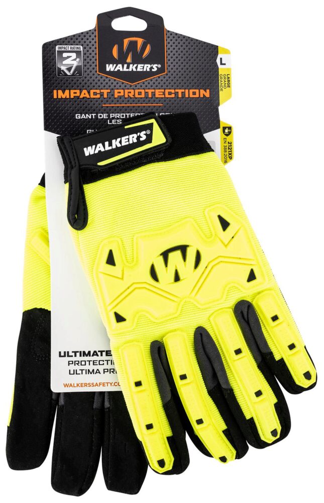 Walker's GWPSFHVFFIL2MD Impact Protection  Yellow/Black Synthetic