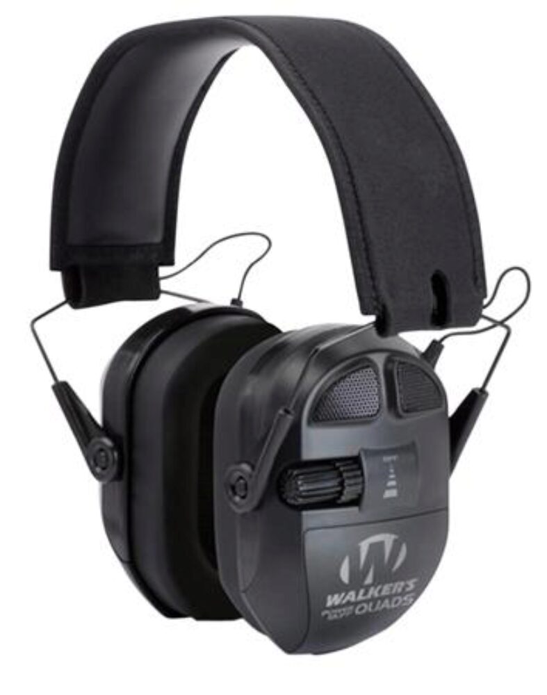 Walker's GWPXPMQB Ultimate Power Quad Muff 26 dB Over the Head Bl