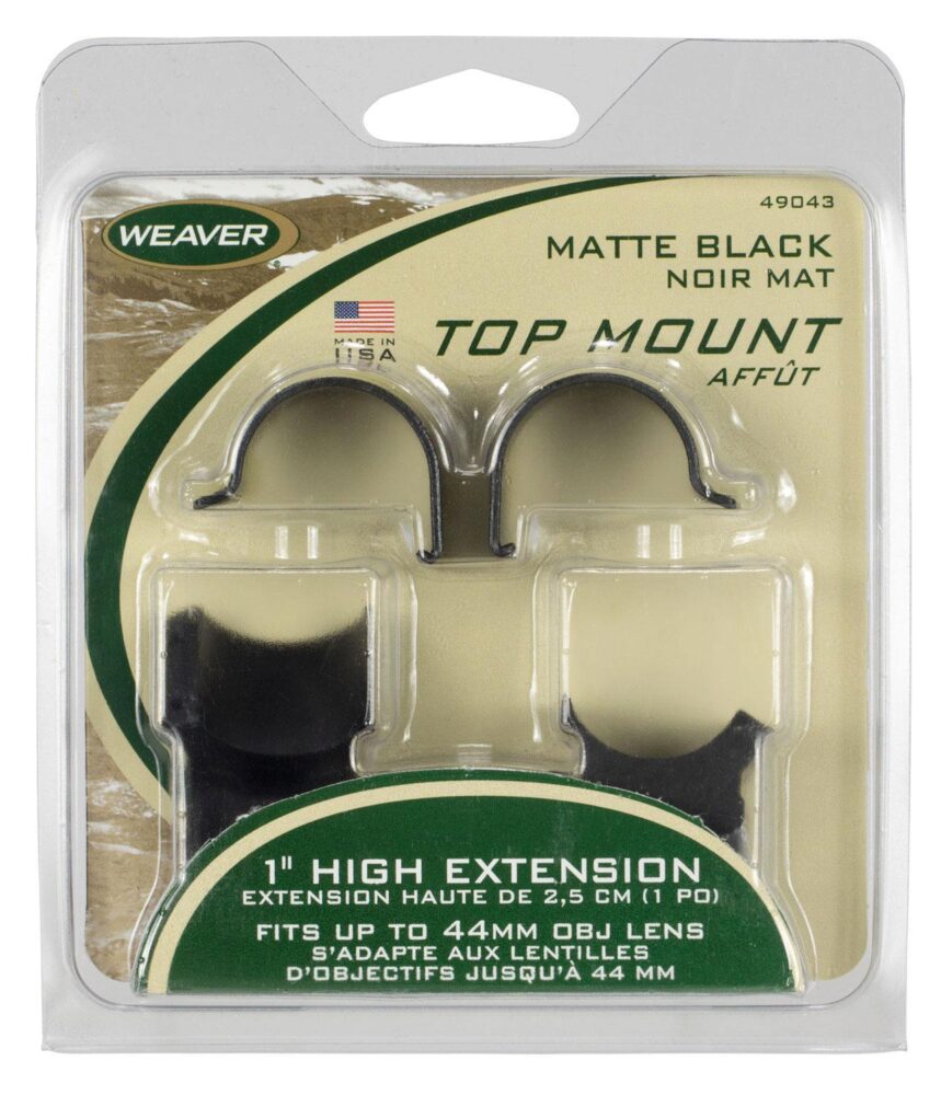 Weaver Mounts 49043 Detachable Extension Top Mount Rings  Matte B