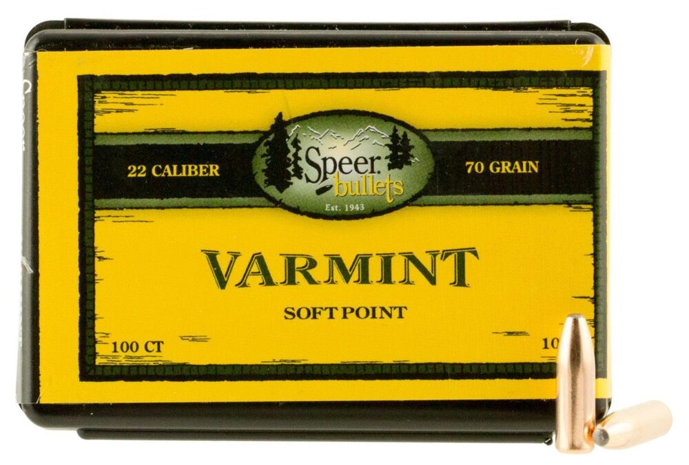 Speer 1053 Varmint  22 Cal .224 70 gr Jacketed Soft Point 100 Per
