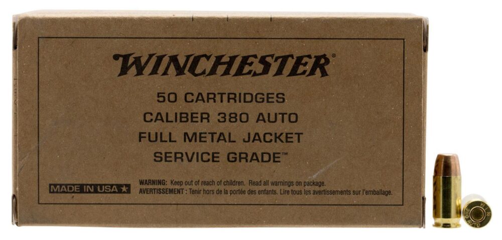 Winchester Ammo SG380W Service Grade  380 ACP 95 gr Full Metal Ja