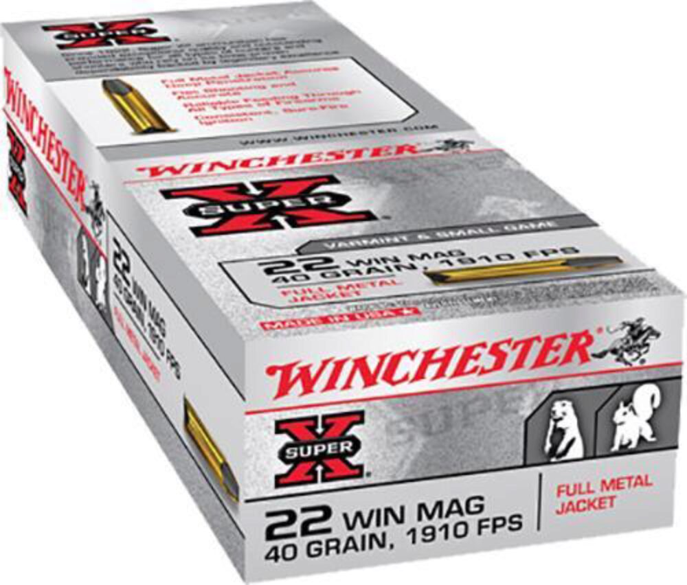 Winchester Ammo X22M Super X  22 WMR 40 gr Full Metal Jacket 50 P
