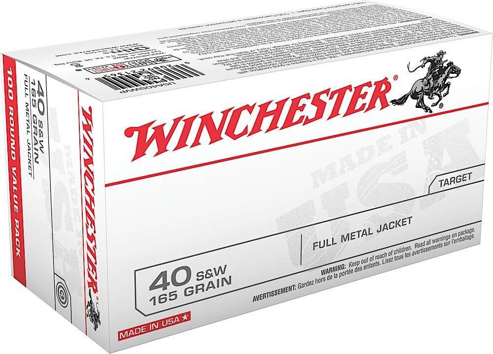Winchester Ammo USA40SWVP USA Value Pack 40 S&W 165 gr Full Metal