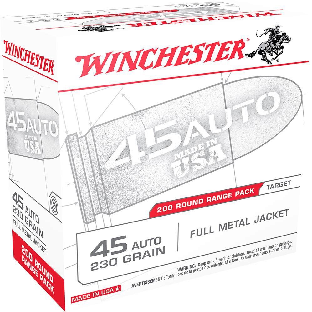 Winchester Ammo USA45W USA Range Pack 45 ACP 230 gr Full Metal Ja