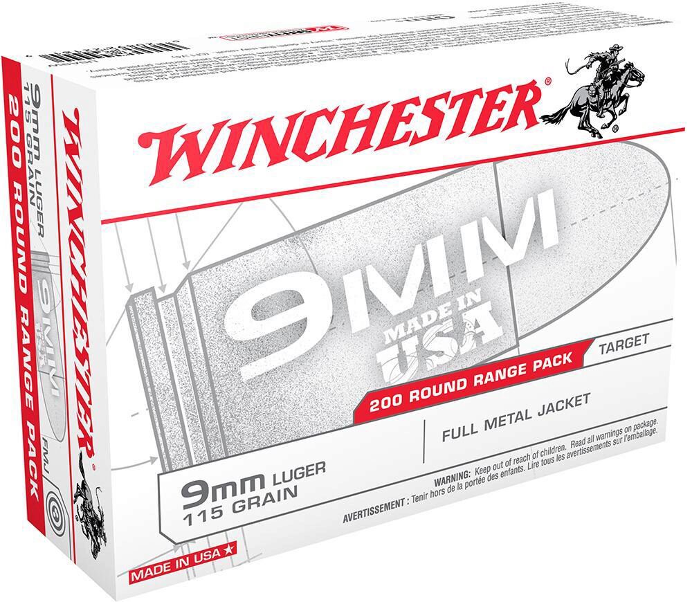 Winchester Ammo USA9W USA  9mm Luger 115 gr Full Metal Jacket 200