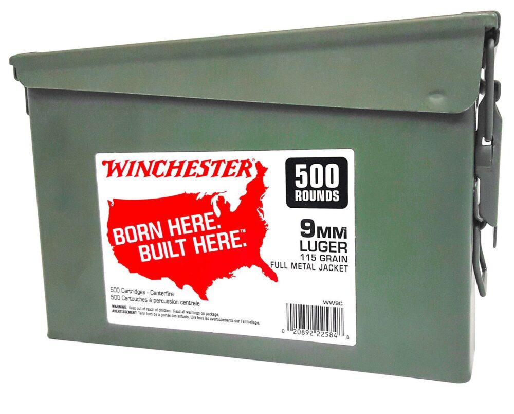 Winchester Ammo WW9C USA Ammo Can 9mm Luger 115 gr Full Metal Jac