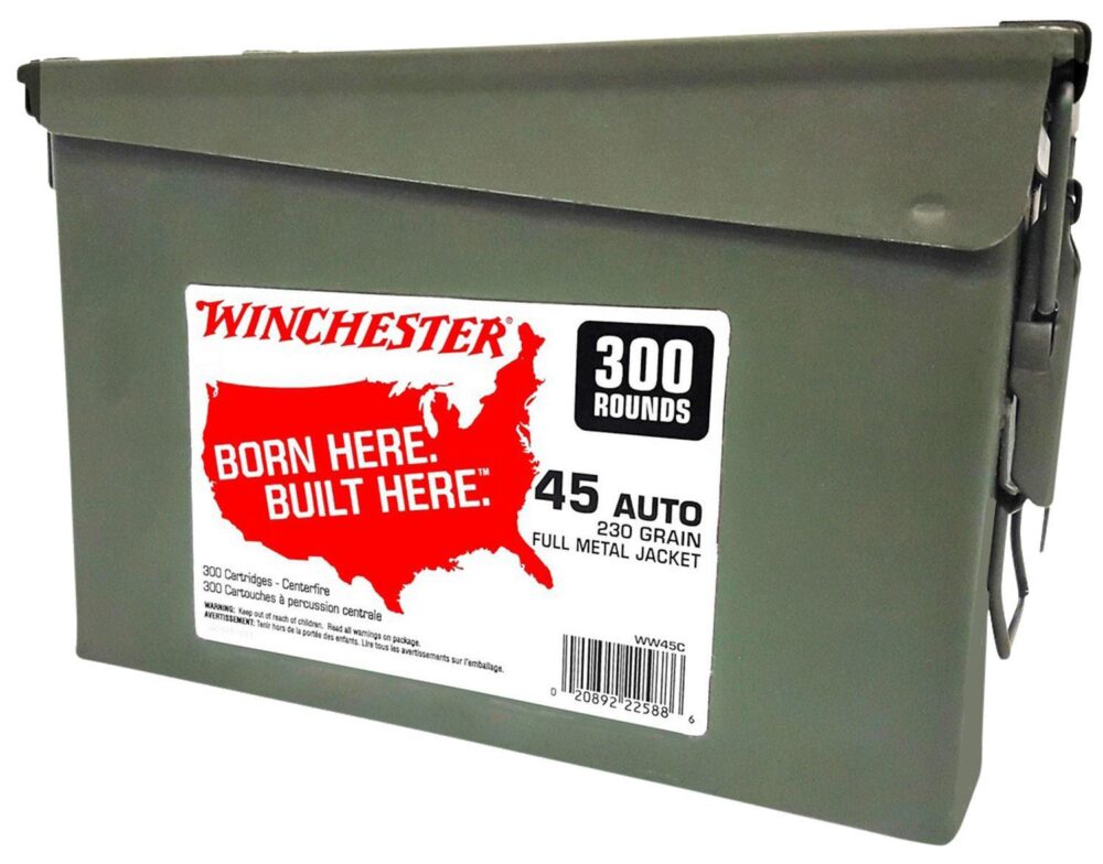 Winchester Ammo WW45C USA Ammo Can 45 ACP 230 gr Full Metal Jacke