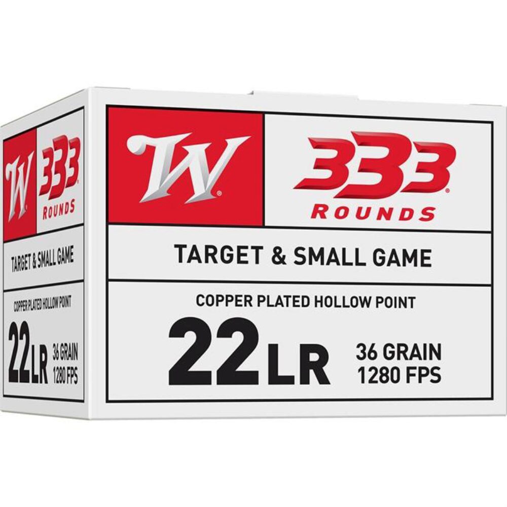 Winchester Ammo 22LR333HP USA  22 LR 36 gr Copper Plated Hollow P