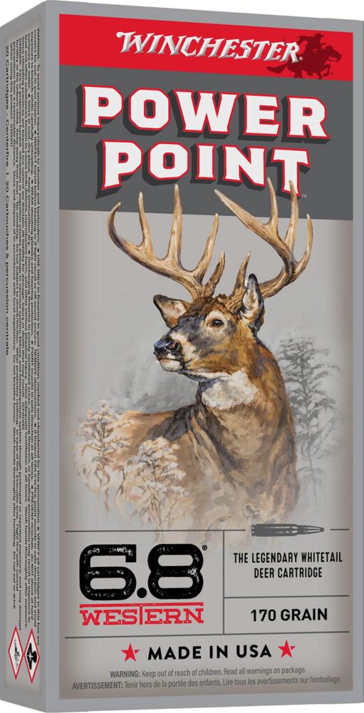 Winchester Ammo X68W1 Power-Point  6.8 Western 170 gr Power Point