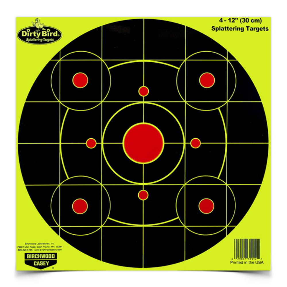 Birchwood Casey 35925 Dirty Bird  12 Bullseye Paper Hanging Pisto