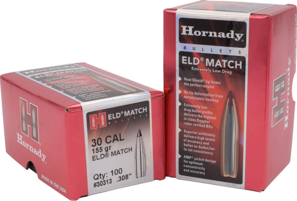 Hornady 30313 ELD Match  30 Cal .308 155 gr Extremely Low Drag Ma