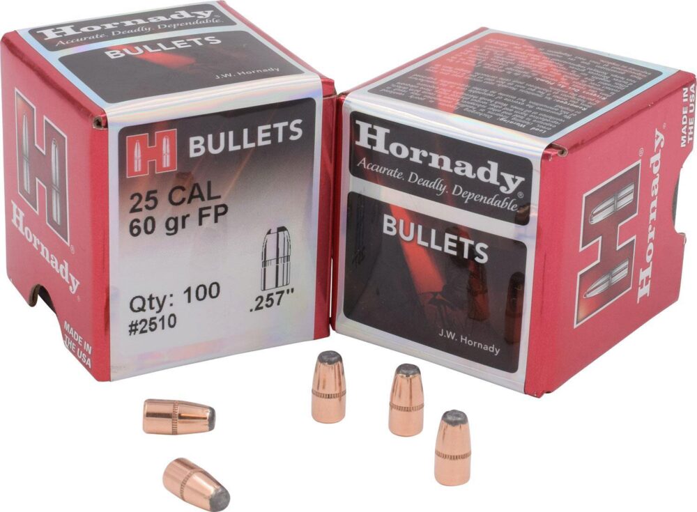 Hornady 2510 Traditional Varmint 25 Cal .257 60 gr Flat Point 100