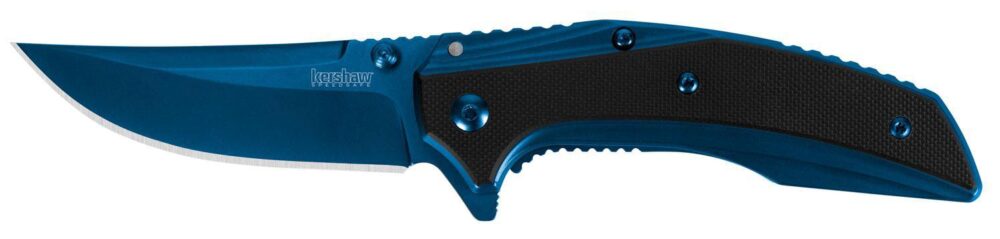 Kershaw 8320 Outright  3 Folding Trailing Point Plain Blue PVD 8C