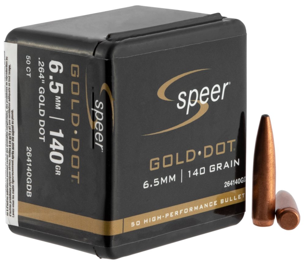 Speer Bullets 264140 Gold Dot  6.5mm .264 140 GR Soft Point 50 Bo