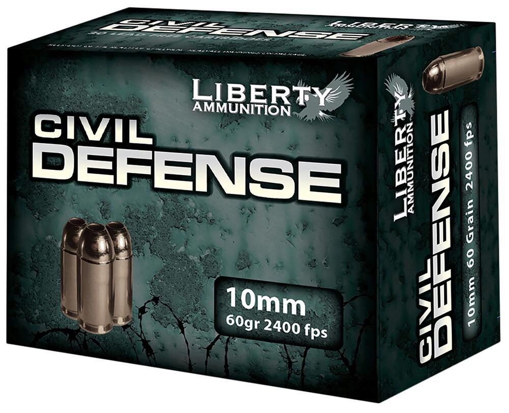 Liberty Ammunition LACD10032 Civil Defense  10mm Auto 60 gr Lead