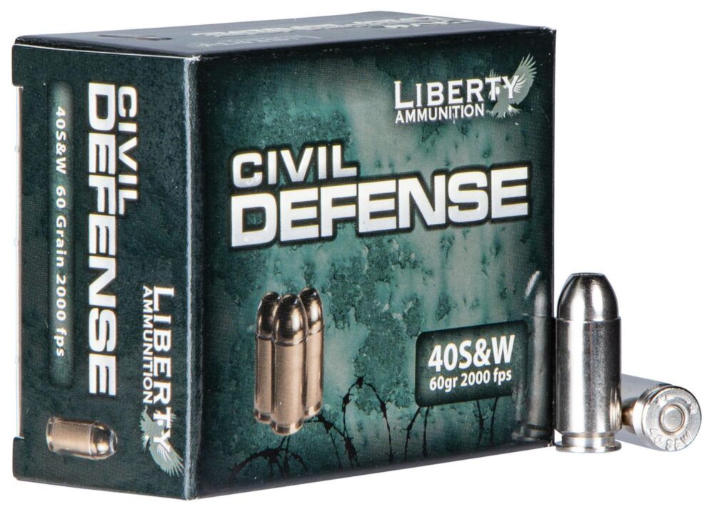 Liberty Ammunition LACD40012 Civil Defense  40 S&W 60 gr Lead Fre