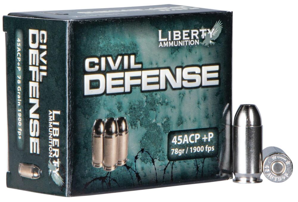 Liberty Ammunition LACD45013 Civil Defense  45 ACP +P 78 gr Lead