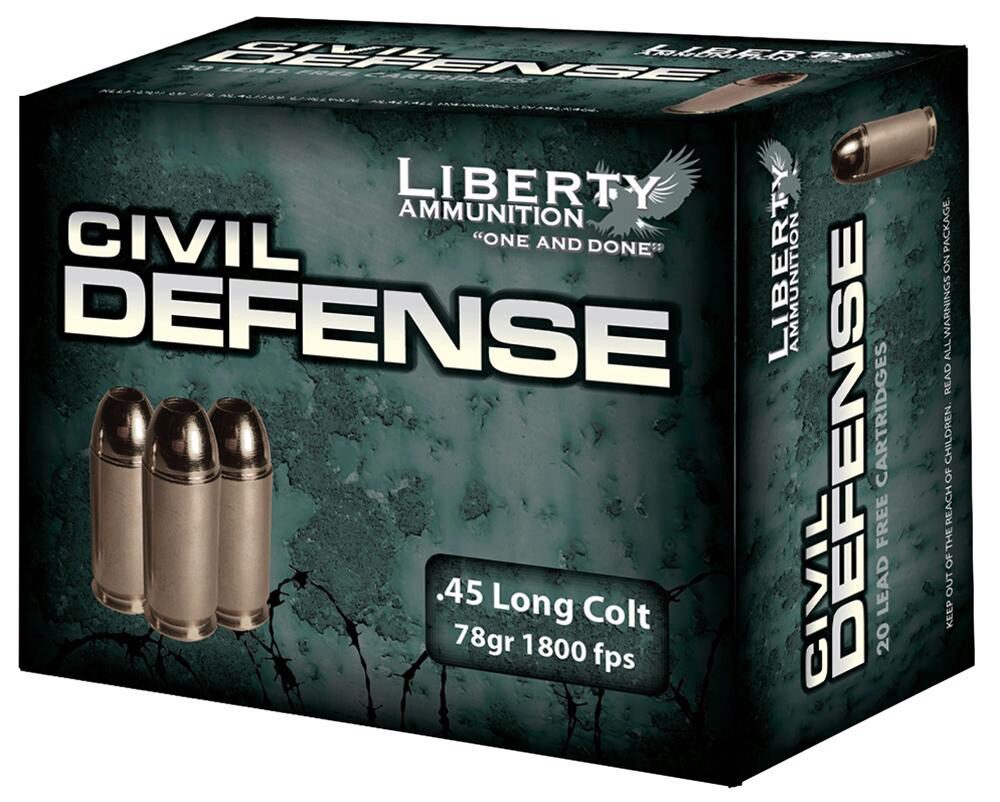 Liberty Ammunition LACD45031 Civil Defense  45 Colt 78 gr Lead Fr
