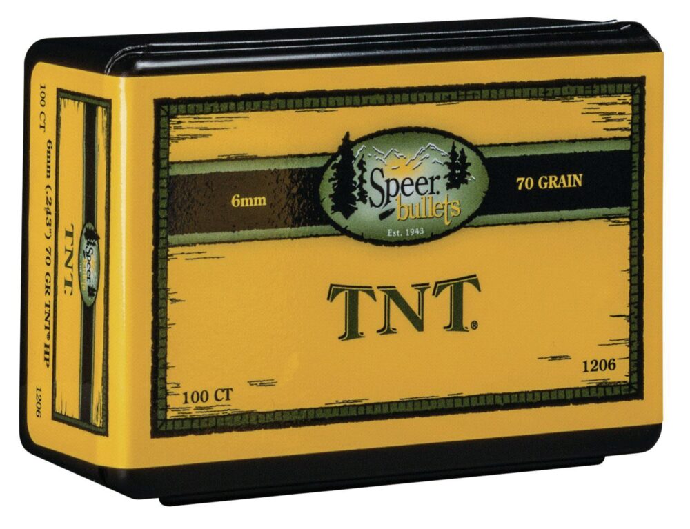 Speer 1206 TNT  6mm .243 70 gr Jacket Hollow Point 100 Per Box/ 5