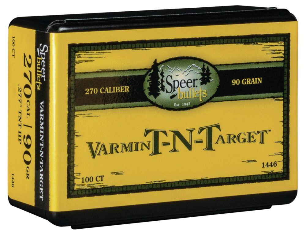 Speer Bullets 1446 TNT Rifle 270 Caliber .277 90 GR Hollow Point