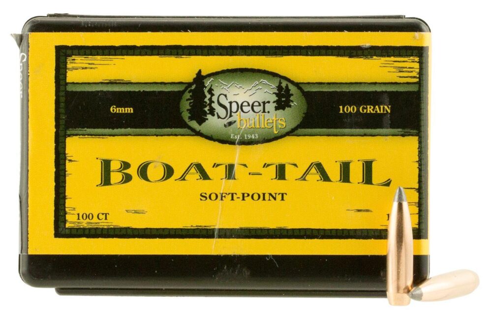 Speer 1220 Boat-Tail  6mm .243 100 gr Jacketed Soft Point Boat Ta