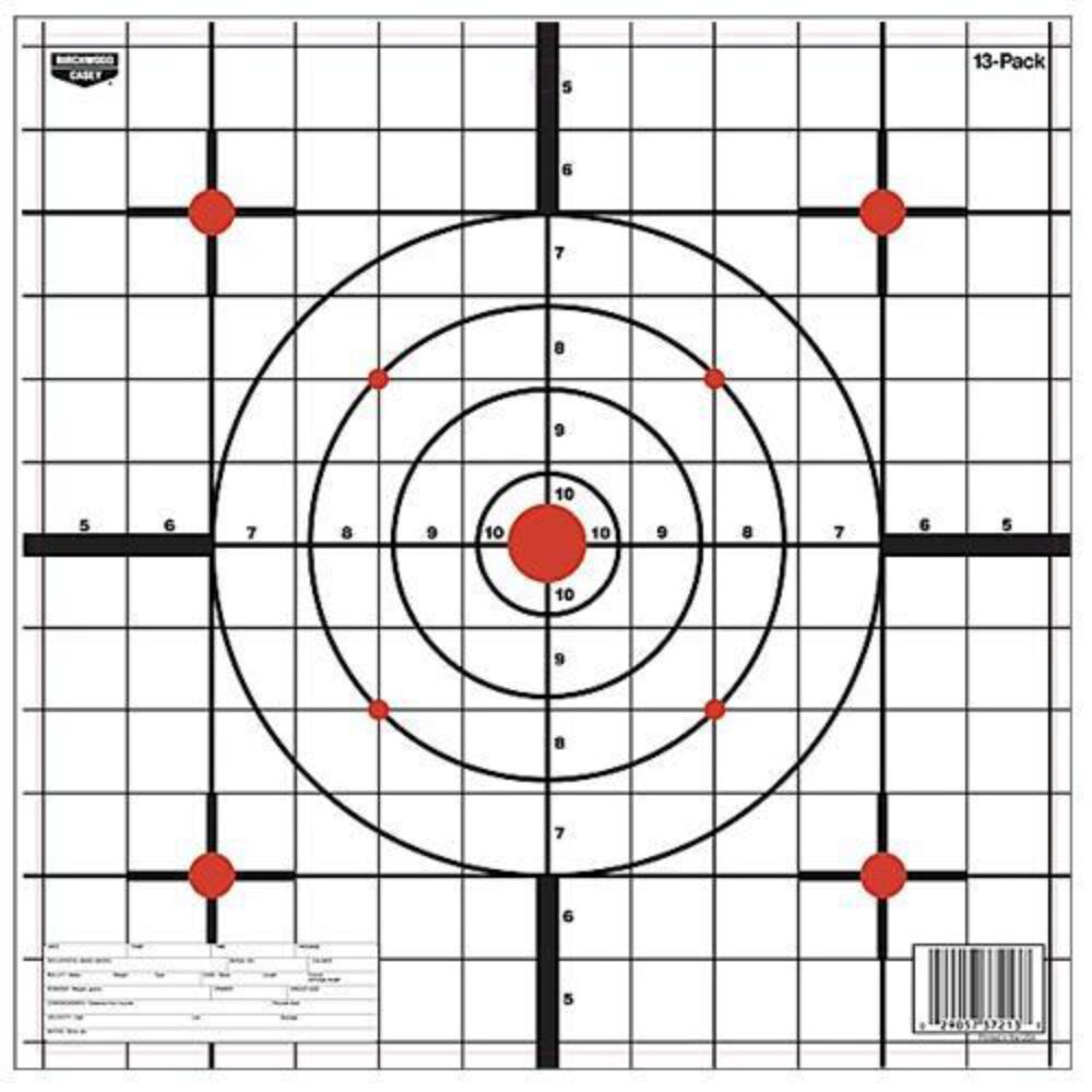 Birchwood Casey 37213 EZE-Scorer  12 Bullseye Paper Hanging Black