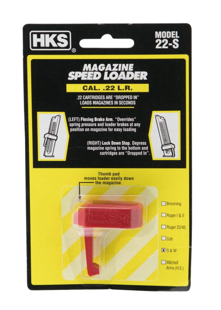 HKS 22S Speed Loader  22 LR S&W 41, 422, 622, 2213, 2214 Red Plas