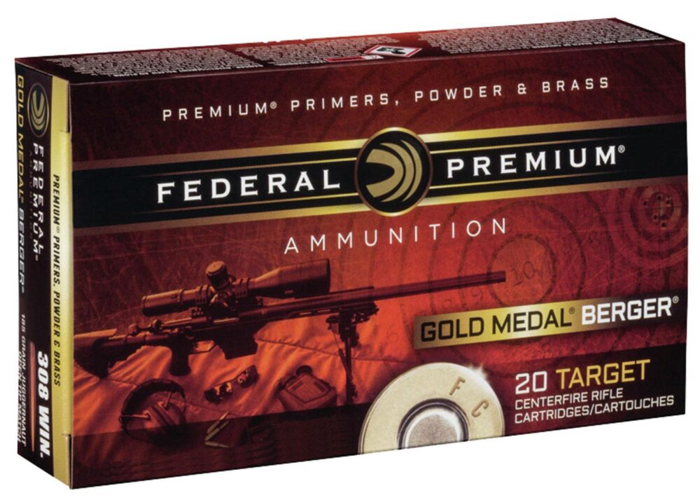 Federal GM308BH185 Premium Gold Medal 308 Win 185 gr Berger Juger