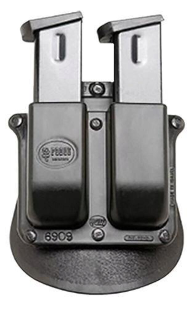 Fobus 6909NDBH Double Mag Pouch  Black Polymer Paddle Compatible