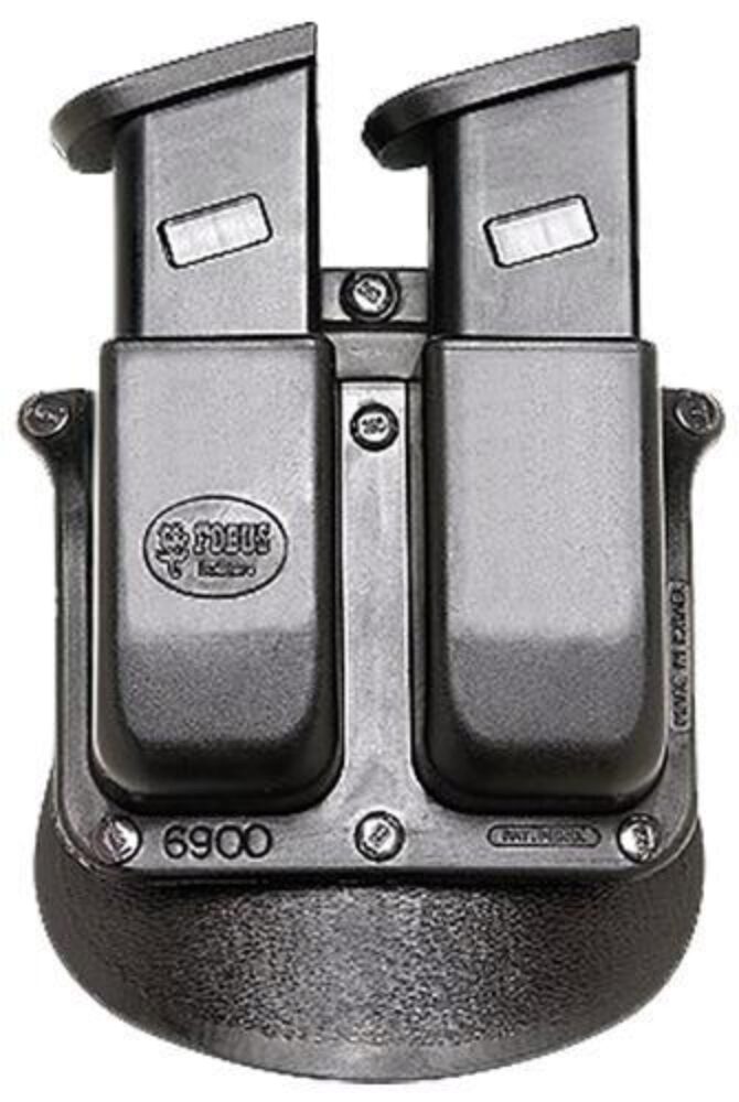 Fobus 6945HP Double Mag Pouch  Black Polymer Paddle Compatible w/
