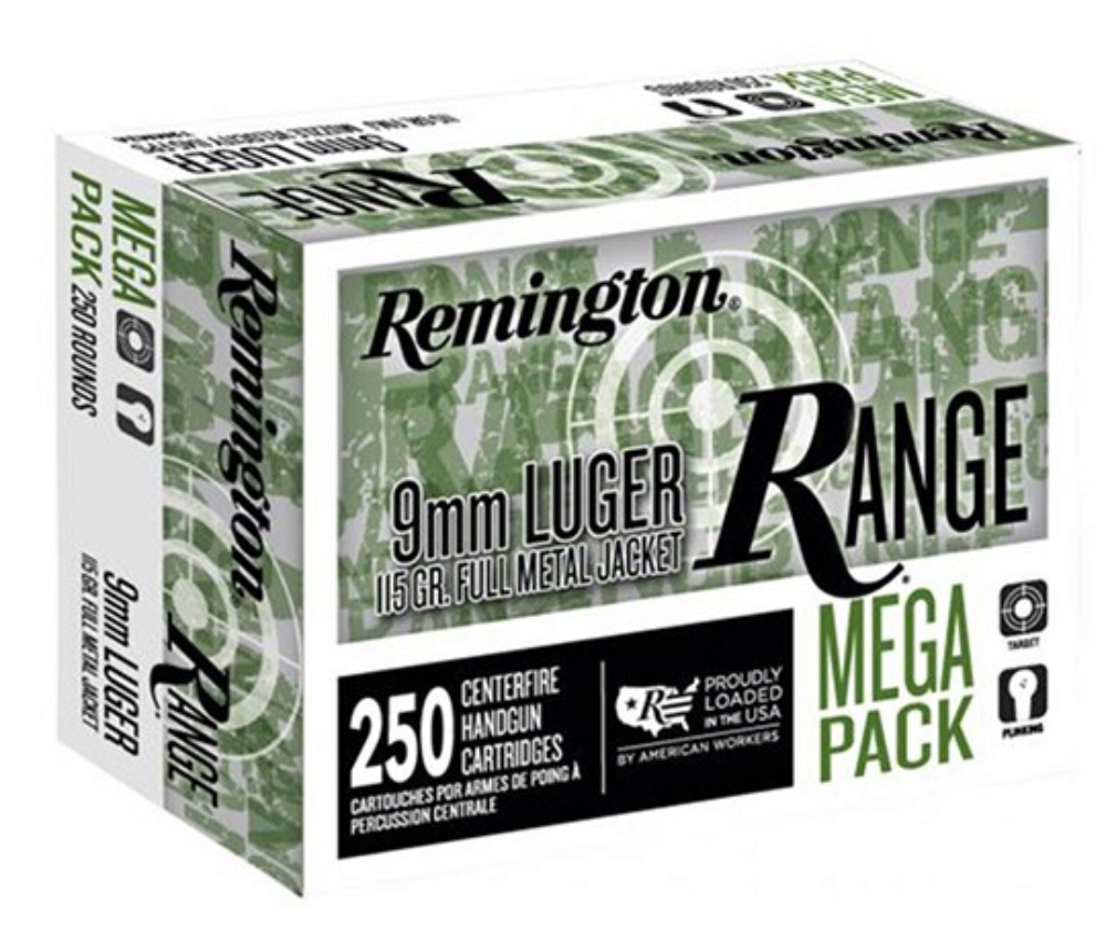 Remington Ammunition R23965 Range Mega Pack 9mm Luger 115 gr Full