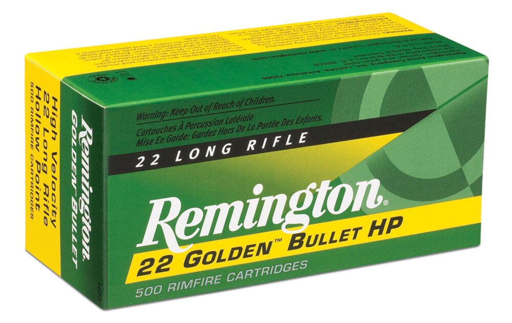 Remington Ammunition 21008 Golden Bullet Rimfire 22 LR 36 gr Plat