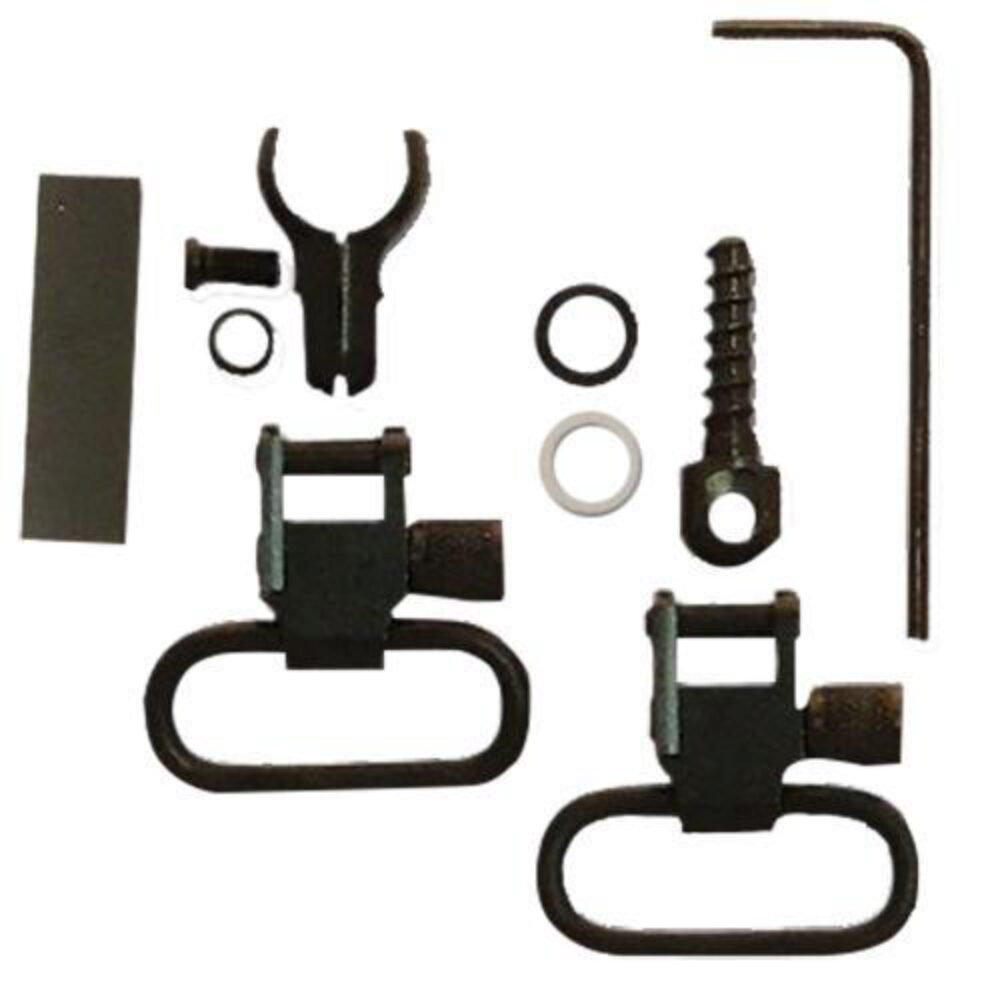 GrovTec US Inc GTSW46 Barrel Band Swivel Set Shotgun 1 Black Stee