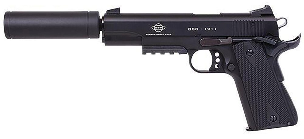 GSG G1911ADOPS 1911 ADOP 22 LR 10+1 5 All Black Steel/Threaded Ba