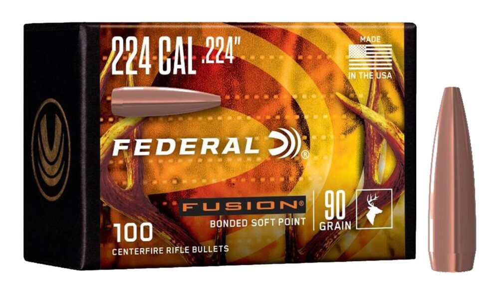 Federal FB224F1 Fusion Component  224 Cal .224 90 gr Bonded Soft