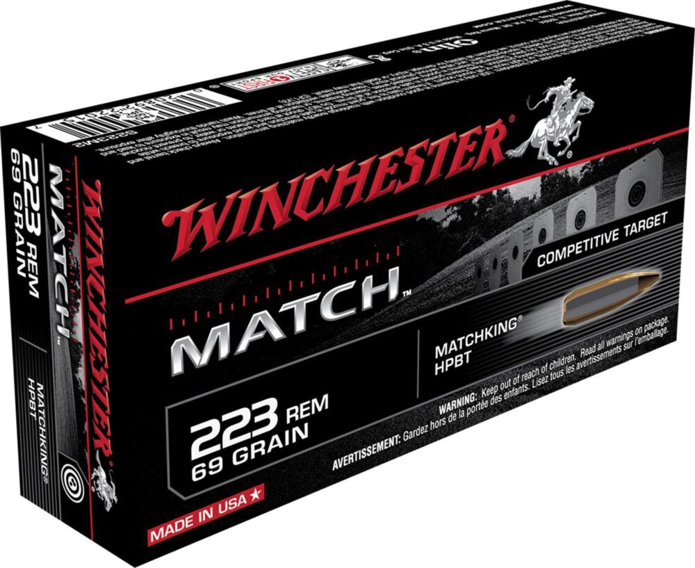 Winchester Ammo S223M2 Match  223 Rem 69 gr Sierra MatchKing BTHP