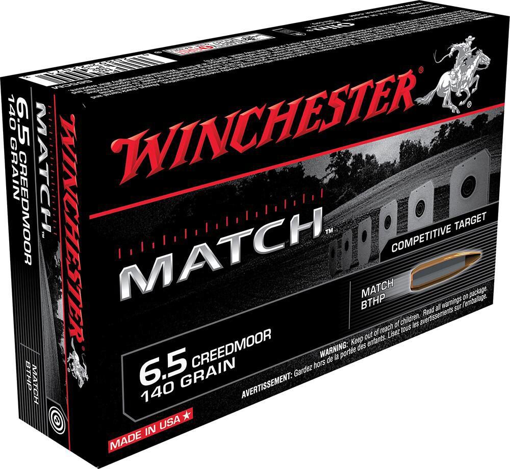 Winchester Ammo S65CM Match  6.5 Creedmoor 140 gr Sierra MatchKin
