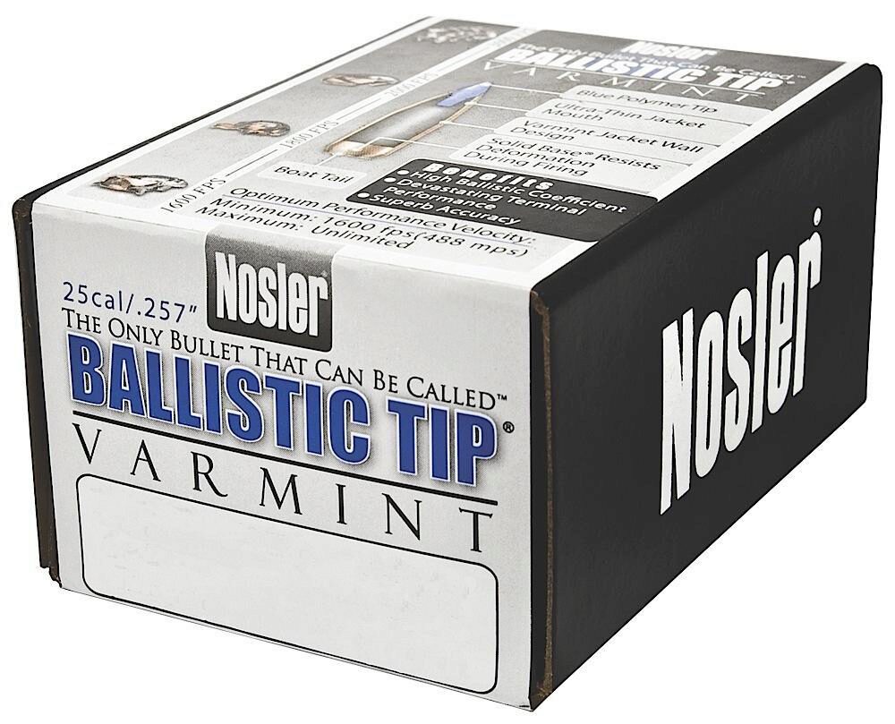 Nosler 43004 Ballistic Tip  25 Cal. .257 85 gr Spitzer Point/ 100