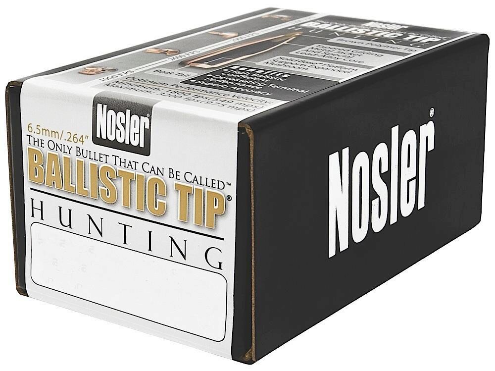 Nosler 26100 Ballistic Tip  6.5 Creedmoor .264 100 gr Spitzer/ 50