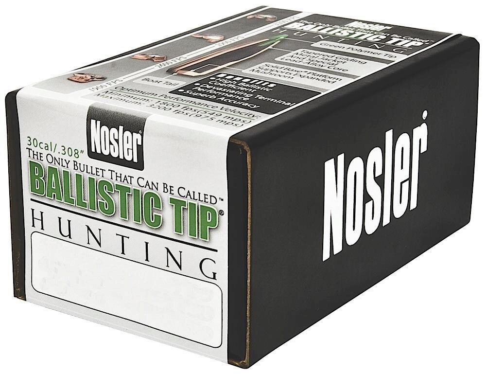 Nosler 30125 Ballistic Tip  30 Caliber .308 125 GR Spitzer/ 50 Pe