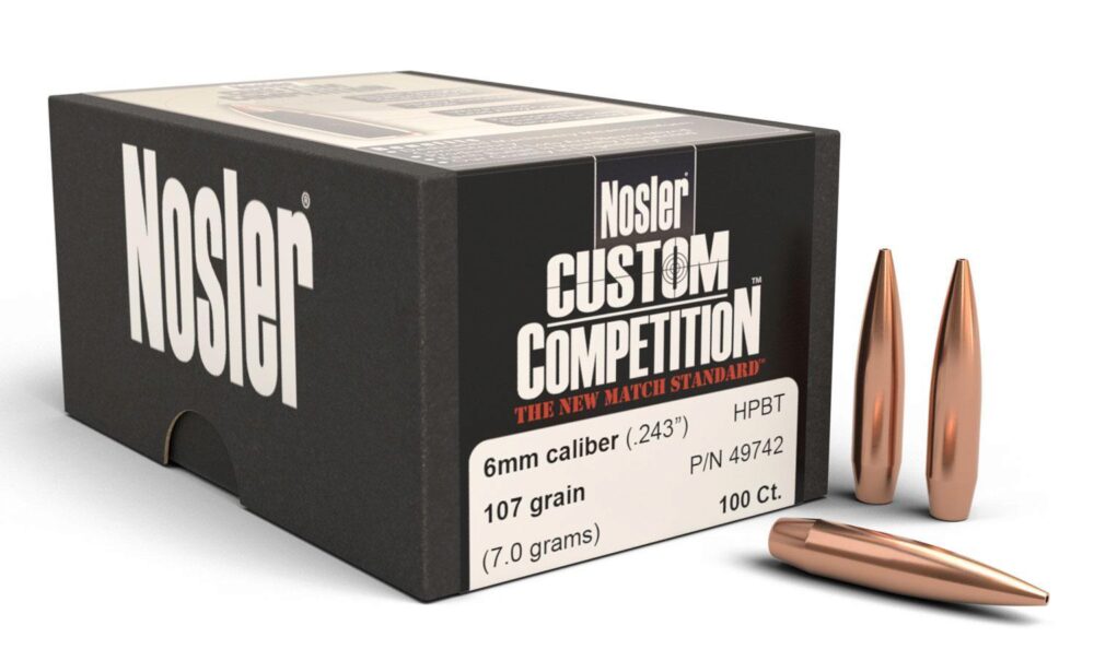 Nosler 49742 Custom Competition 6mm .243 107 gr Hollow Point Boat