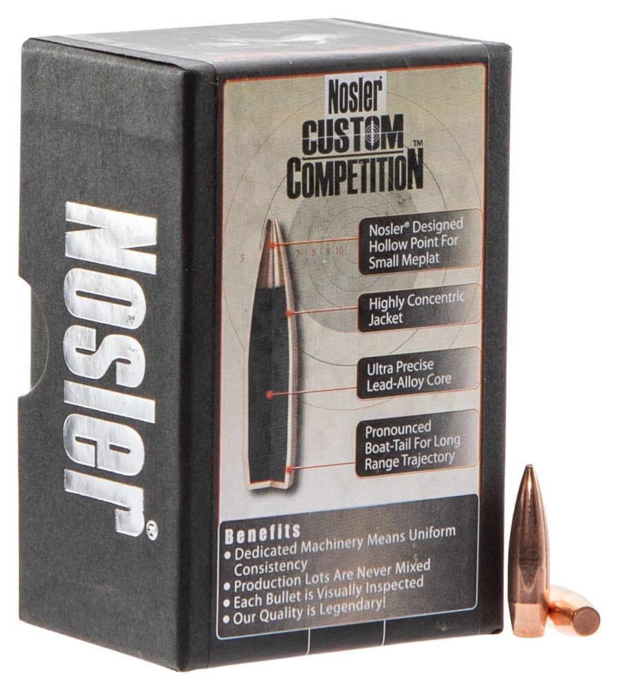 Nosler 53427 Custom Competition 6.5mm .264 100 gr Hollow Point Bo